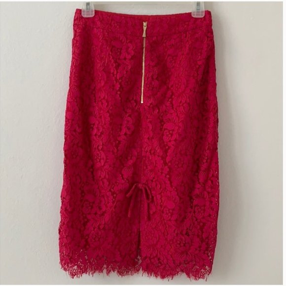 kate spade magenta pink red lace skirt size 4 nwot - Picture 5 of 16